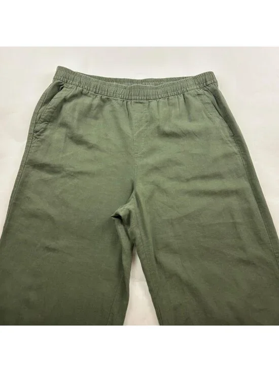 Old Navy Olive Green Linen Blend Wide Leg Lounge Pant L - Picture 2 of 8